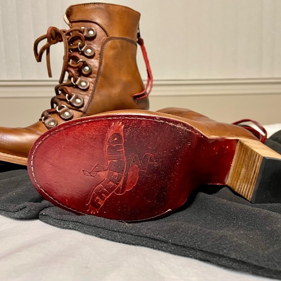 Freebird leather Borow heeled combat boots-Size 8, caramel brown - Picture 3 of 6
